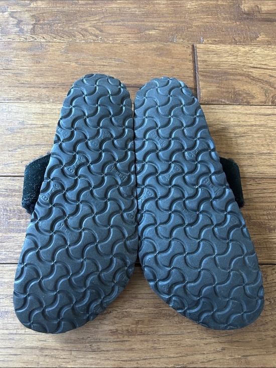 Birkenstock Arizona Shearling Sandals Black Suede Size 41 / Mens 8